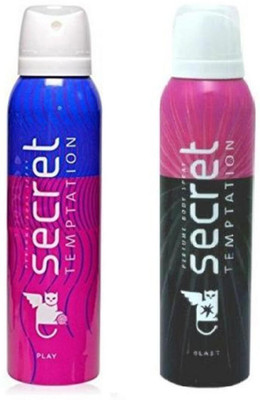 

Secret Temptation Play And Blast Combo Pack 2 Deodorant Spray - For Women(300 ml, Pack of 2)