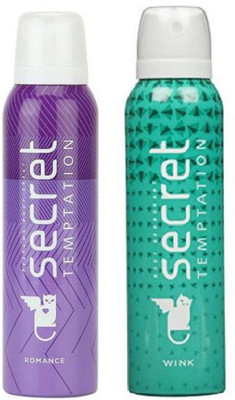 

Secret Temptation Romance And Wink Combo Pack 2 Deodorant Spray - For Women(300 ml, Pack of 2)