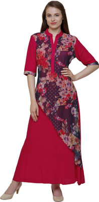 REBECCA Women Maxi Pink Dress