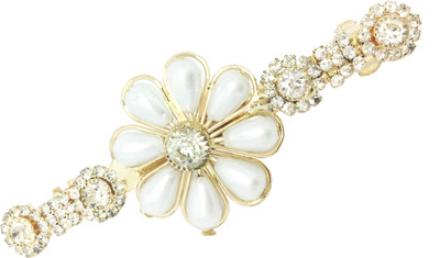 

AccessHer Designer studded back Barrette Hair Clip(Gold)
