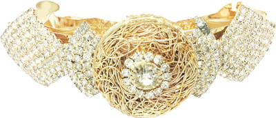 

AccessHer Designer studded back Barrette Hair Clip(Gold)