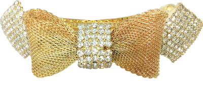 

AccessHer Designer studded back Barrette Hair Clip(Gold)