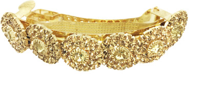 

AccessHer Designer studded back Barrette Hair Clip(Gold)