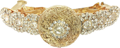 

AccessHer Designer studded back Barrette Hair Clip(Gold)