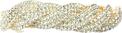 

AccessHer Designer studded back Barrette Hair Clip(White)