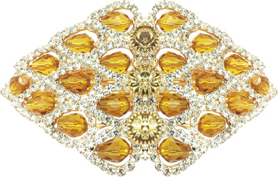 

AccessHer Designer studded back Barrette Hair Clip(Gold)