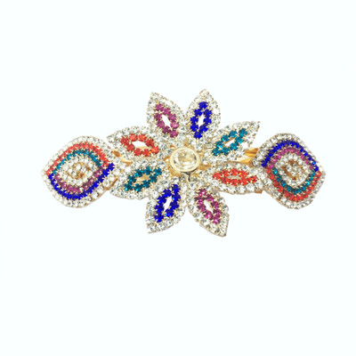 

AccessHer Designer studded back Barrette Hair Clip(Multicolor)