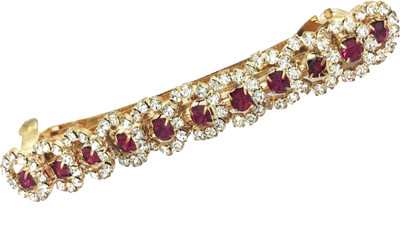 AccessHer Designer studded back Barrette Hair Clip(Pink)
