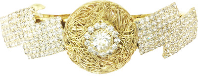 

AccessHer Designer studded back Barrette Hair Clip(Gold)