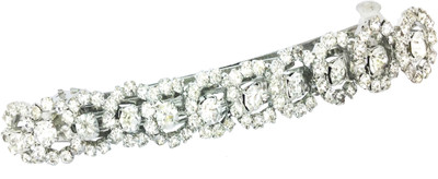 

AccessHer Designer studded back Barrette Hair Clip(Silver)