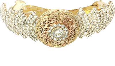 

AccessHer Designer studded back Barrette Hair Clip(Gold)