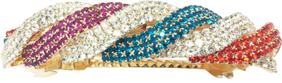 

AccessHer Designer studded back Barrette Hair Clip(Multicolor)