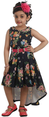

Hunny Bunny Girls Mini/Short Party Dress(Dark Blue, Sleeveless, Navy blue