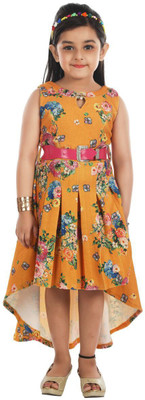 

Hunny Bunny Girls Mini/Short Party Dress(Yellow, Sleeveless, Mustard