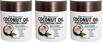 

Spa Naturals Lot Of 3 Coconut Oil Cream /ea Coconut Oil Moisturizing Cream Vitamin E Dry Skin(170.04 g)