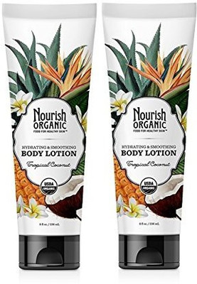 

Nourish Organic Tropical Coconut Hydrating and Smoothing Organic Body Lotion With Shea Butter Pack of 2(236 ml)
