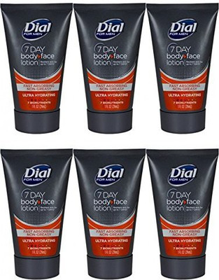 

Dial For Men 7 Day Body + Face Lotion Ultra Hydrating, Travel Size pack Of 6(29 ml)