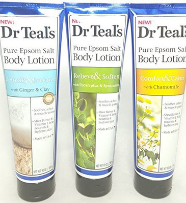 

Dr. Teal's Pure Epsom Salt Body Lotion Combo Pack, Detoxify & Energize + Releive & Soften(283.4 g)