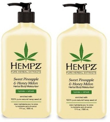 

Hempz Sweet Pineapple and Honey Melon Herbal Body Moisturizer Pack of 2(500 ml)