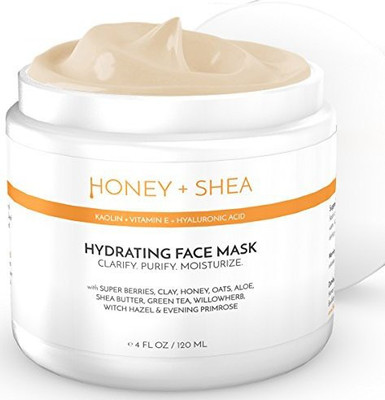 

Honey + Shea (Boulder, Colorado USA) Hydrating Clay Face Mask with Hyaluronic Acid, Superfoods, Antioxidants(120 ml)