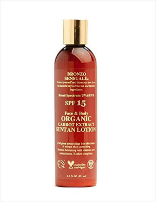 

Bronzo Sensuale SPF 15 UVA-UVB Sunscreen Organic Carrot Tanning Lotion(251 ml)