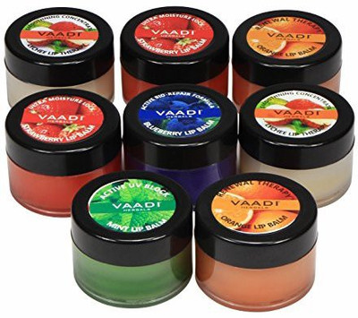 

Vaadi Herbals Lip Balm - Ultra Moisturizer - All Natural - Herbal Lip Therapy - Pack of 8(10 g)