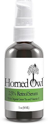 

BH Naturals Horned Owl Retinol Serum 2.5% with Hyaluronic Acid Green Tea Vitamins C & E(30 ml)