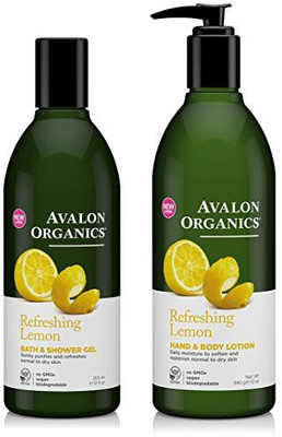 

Avalon Organics Refreshing Lemon Bath & Shower Gel and Hand & Body Lotion Bundle With Aloe Vera(340 g)