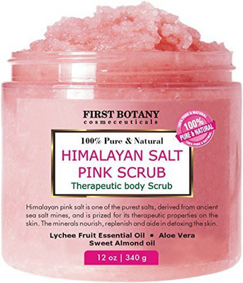 

First Botany Cosmeceuticals 100% Natural Himalayan Salt Scrub with Lychee Oil and Sweet Almond Oil(340 g)