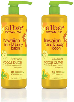 

Alba Botanica Hawaiian Cocoa Butter Hand & Body Lotion Value Size Set of 2(680 g)