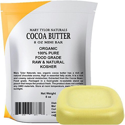 

Mary Tylor Naturals Organic Cocoa Butter Food Grade & Edible Mini Bar Non-Deodorized Pure Raw, Rich In Antioxidants(226.72 g)