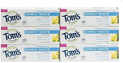 

Tom's Of Maine Natural Simply White Toothpaste, Sweet Mint Gel , Pack of 6(133.198 g)
