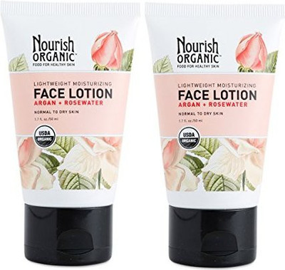 

Nourish Organic Facial Lotion With Argan Oil And Rosewater, pack Of 2(50.269 ml)