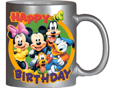 

Maison N Mode HBD Mickey Silver Coffee Ceramic Mug(330 ml)