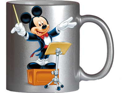 

Maison N Mode Mickey Read Book Silver Coffee Ceramic Mug(330 ml)