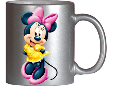 

Maison N Mode Mickey Pinky Silver Coffee Ceramic Mug(330 ml)