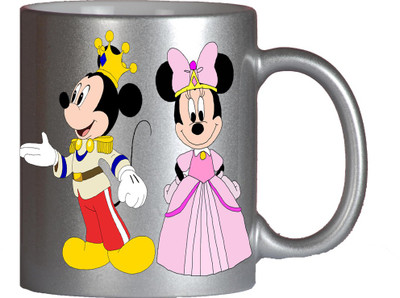 

Maison N Mode Mickey Couple Silver Coffee Ceramic Mug(330 ml)
