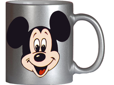 

Maison N Mode Mickey Face Silver Coffee Ceramic Mug(330 ml)