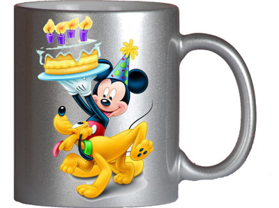 

Maison N Mode Cake With Mickey Silver Coffee Ceramic Mug(330 ml)