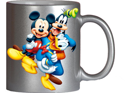 

Maison N Mode Mickey Enjoy Frnd Silver Coffee Ceramic Mug(330 ml)