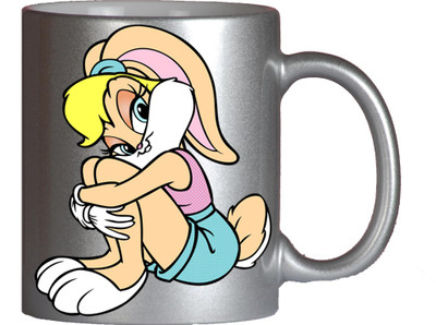 

Maison N Mode Alone Girl Silver Coffee Ceramic Mug(330 ml)