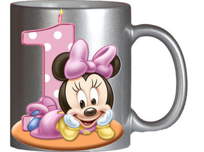 

Maison N Mode 1 Pink MIckey Silver Coffee Ceramic Mug(330 ml)