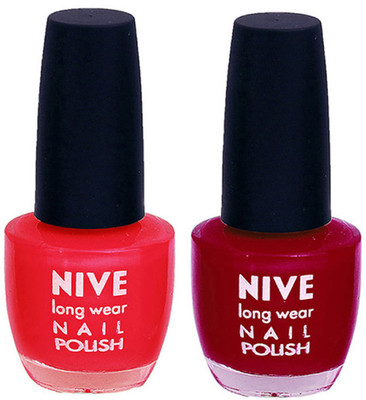 

Nive Colour Blast Nail Polish 13102327 Red,Pink(Pack of 2)
