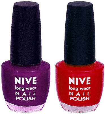 

Nive Colour Blast Nail Polish2003201630 Purple, Red(Pack of 2)