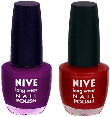 

Nive Colour Blast Nail Polish2003201619 Purple, Red(Pack of 2)