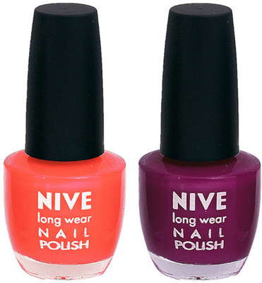 

Nive Colour Blast Nail Polish 13102401 Orange,Purple(Pack of 2)