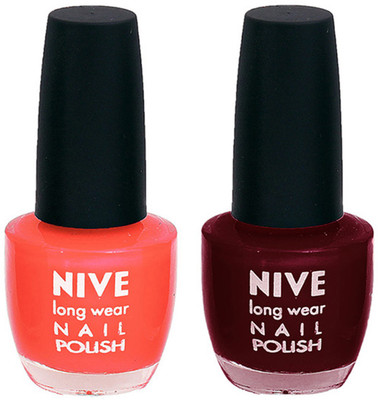 

Nive Colour Blast Nail Polish 13102383 Orange,Red(Pack of 2)