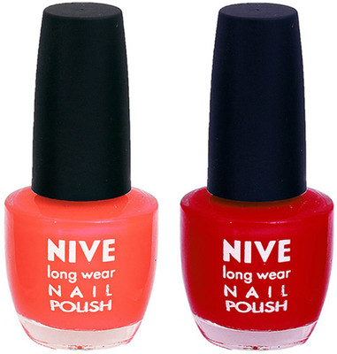 

Nive Colour Blast Nail Polish 13102403 Orange,Red(Pack of 2)