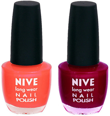 

Nive Colour Blast Nail Polish 13102379 Orange,Pink(Pack of 2)