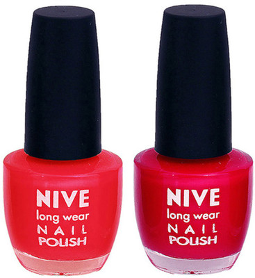 

Nive Colour Blast Nail Polish 13102330 Red,Pink(Pack of 2)